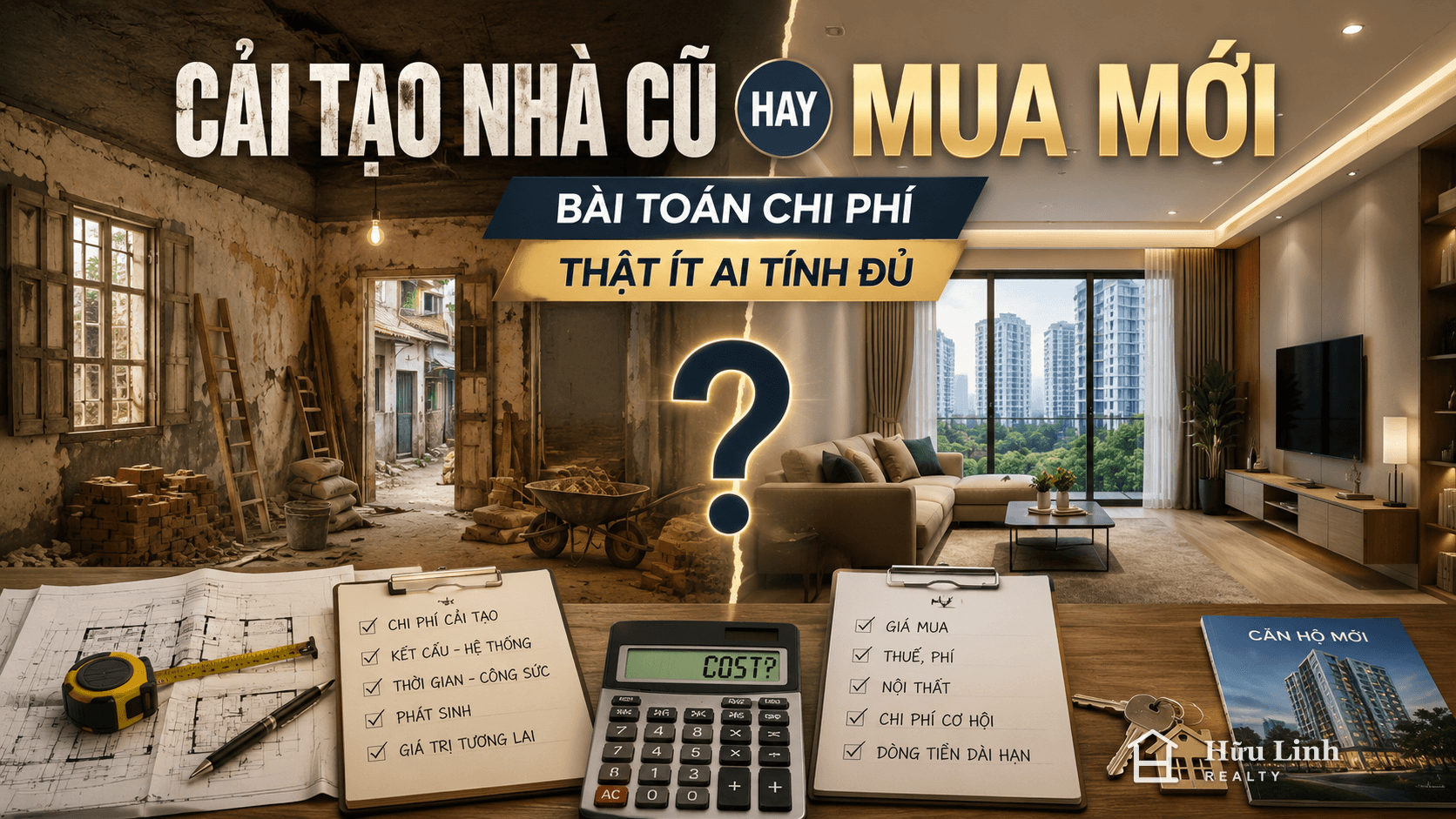 Cải tạo nhà cũ hay mua mới: bài toán chi phí thật ít ai tính đủ